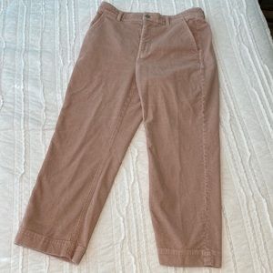 Everlane pink corduroy straight legged crop. Size 12.